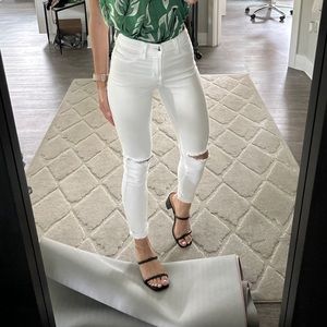 White high waisted Fashion Nova skinny jeans